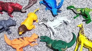 Transforming Eggs Animals & Dinosaurs - Lion, Tiger, Giraffe, Rhino, Hippo, Leopard, T-Rex, Elephant