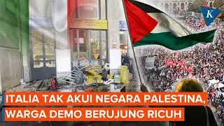 Pemerintah Italia Tak Akui Negara Palestina, Warga Demo dan Bentrok dengan Polisi