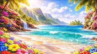 This Paradise Beach Will Instantly Relax You 🌴🌊 | 10 Hours Ocean Sounds