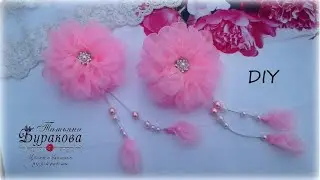 🌺 Цветы из органзы 🌺 Резиночки для волос 🌺 Канзаши 🌺 DIY 🌺 Hand мade 🌺 Kanzashi 🌺
