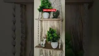 Macrame wall shelf, attractive Artificial plant flowers and shrubs for home, office. #halldecor