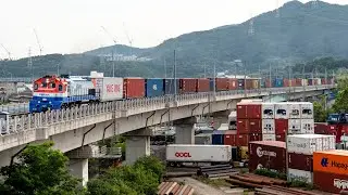 [단편 영상] 신항선 컨테이너 제 R3009열차 DEL7476호견인 통과영상