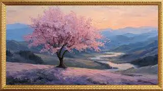 Blossom Valley Stillness | Vintage Gold Frame | 4K TV Art Screensaver