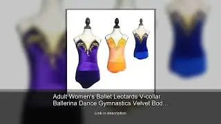 Adult Women's Ballet Leotards V-collar Ballerina Dance Gymnastics Velvet Bodice Dance Costume S