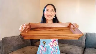 Lipper International Acacia Curved Serving Tray