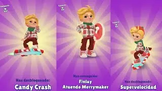 Desbloqueo Finlay Atuendo MerryMaker y Candy Crash en Subway surfers el Polo Norte 2025