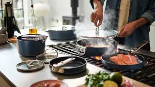 Joseph Joseph Space Folding Handle Ceramic Non-stick 6-piece Blue Cookware Set | 45086