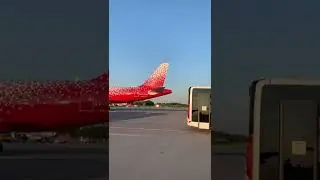 Airbus A319 прилетел из Мин.Вод в аэропорт Пулково #aviation #aircraft #airport #airbus #a319 #sky