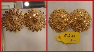Дизайн золотых серег с указанием веса и цены