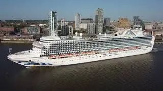 Cruise Ship Emerald Princess departing Liverpool, UK 14th May 2022