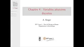 Proba-stats : Chapitre 5 - Lois usuelles discrètes