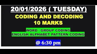 ANALYTICAL ABILITY / CODING AND DECODING /  ICET 2026 CLASSES