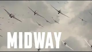 Midway - Japanese Air Group Attacking Midway Air Base - Movie Clip