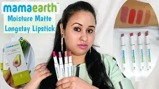 Mamaearth Moisture Matte Longstay Lipstick Swatches, Water & Food Test | Hidden Ingredient List