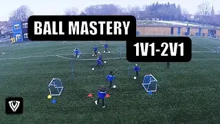 BALL MASTERY - 1V1 - 2V1 | U9- U10 - U11 - U12 - U13 - U14  | FOOTBALL - SOCCER | TRAINING EXERCISE