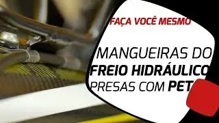 Como prender a mangueira do freio hidraulico por fora do quadro usando PET. Pedaleria