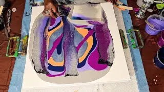 Acrylic Pour Painting ~ Lets Spin Out A Scraped Canvas! #fluidart #acrylicpouringtechniques