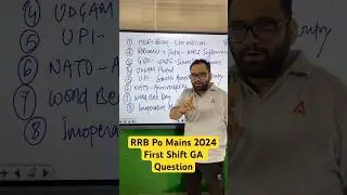 RRB Po Mains 2024First Shift GA Question #bankrecruitment #GArrb