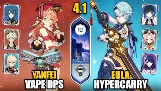 F2P Yanfei Vape DPS & C0 Eula Hypercarry Team | Spiral Abyss 4.1 Floor 12 9 Stars | Genshin Impact