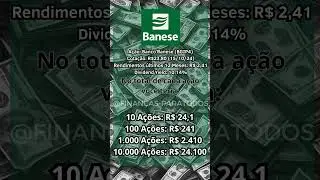 Dividendos do Banco Banese (BGIP4). #a&ccedil;&otilde;es #dividendos #bancobanese #BGIP