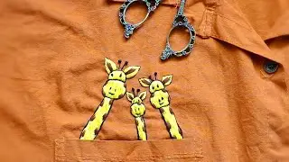 How to Embroider a Giraffe on Clothes 🦒 Easy Tutorial