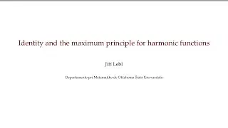 Identity and maximum principle for harmonic functions