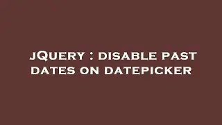 jQuery : disable past dates on datepicker