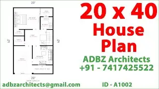 20 x 40 House Design | 1BHK Set | House Design | ID - 1002 | ADBZ Architects