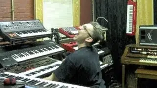 A joygasmically ballztastic synthy blues shred jam on nine keyboards!