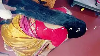 Rapunzel Beautiful Indian Girl Gorgeous Silky Long Hair Bun Play By friend Hair  For Black & Shinnin