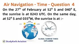 Calculate Sunrise Time Difference on 27th Feb | Aviation Navigation | StudyKwik