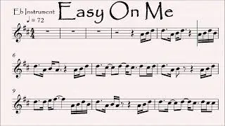 Easy On Me Adele Alto Saxophone Play along Sheet Music