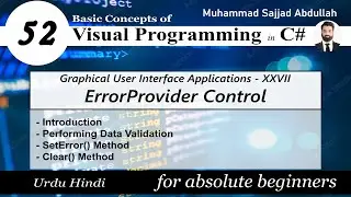 52: ErrorProvider Control | GUI-27 | Visual Programming