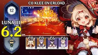 C0 Klee Overload - Klee Durin Chevreuse Fischl | Spiral Abyss 6.2 Luna 3 - Genshin Impact