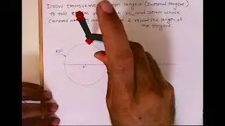 Draw transverse common tangent (internal tangent)