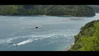 Boats Crossing French Pass off D'Urville Island (3 Boats Crossing Together)
