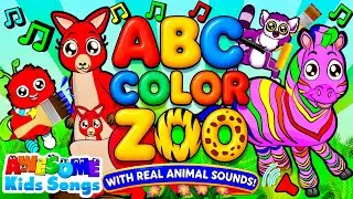 ABC Animal Color Song 2 &ndash; Gentle Zoo Phonics & Sounds for Kids | Relaxing ABC Ballad!