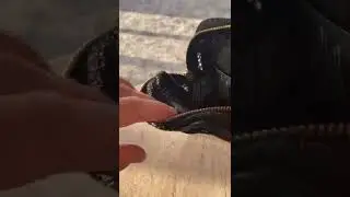 Supreme x Vanson leather cordura mesh wrist bag upclose and inside it