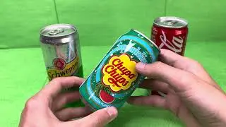 ASMR Soda Pouring 🥤Chupa Chups Fizz Sounds & Coca-Cola, Schweppes.