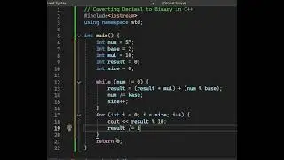 Convert Decimal To Binary || Under 30 Seconds || C++ Programming