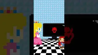 Mario`s TV broke at 6666 #pixelart #marioanimation #bowser #mario #6666subs #meme #peach