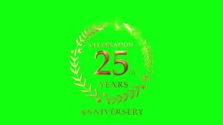Celebrating 25th Anviersery Title Gold   Green Screen Background :: FRE DOWNLOAD ::