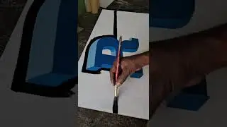 Painting the Letter R 🎨 | Creative Font 3d Art ✨ #shortsviral