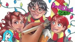 HARRY POTTER & FRIENDS!! Speed Art, Copic Markers Episode 06 DarkElisaDraws