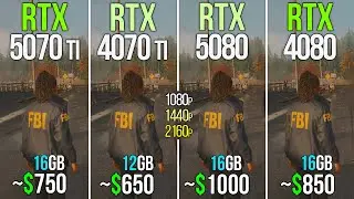RTX 5070 Ti против RTX 4070 Ti против RTX 5080 против RTX 4080 &mdash; Тест в 25 играх