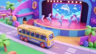 Wheels on the Bus to the Dancing Dolphins Arena 🚌🐬🎶 | Nursery Rhymes & Kids Songs