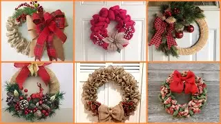 CORONAS DE NAVIDAD DE YUTE para colgar en la pared como decoración navideña del hogar