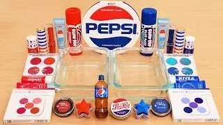 Pepsi Slime ASMR - Mixing Makeup Eyeshadow Into Satisfying Slime