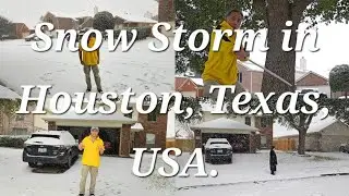 Snow Storm In Houston, Texas. January 21, 2025 Tuesday.