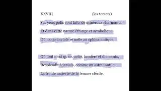 28.3 Avec ses v&ecirc;tements ondoyants et nacr&eacute;s - Baudelaire, Les Fleurs du mal